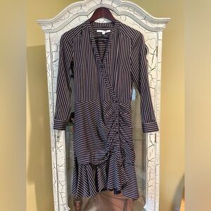Veronica beard asymmetrical stipe shirt dress size 2